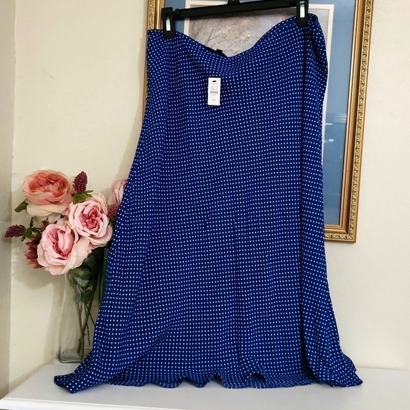 Talbots Polka-dot Flowy Skirt Summer Feminine Party Wedding 14 Formal Modest - Picture 2 of 7